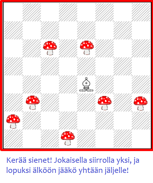 kerrätää sienet shakkilaudalla